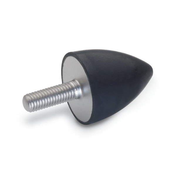 GN453.1-45-51-3/8X16-55 Rubber Bumper Cone, Stainless Threaded Stud